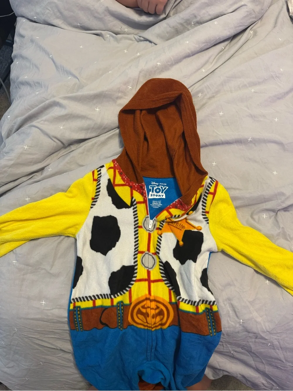 Disney Toy Story Woody Kids Hooded Pajamas - Yellow/Brown/Blue